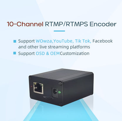 10-Channel network video encoder-RTMP/RTSP Support, SD Card Recording, Live Streaming Broadcast for YouTube, Facebook, Twitch, etc.