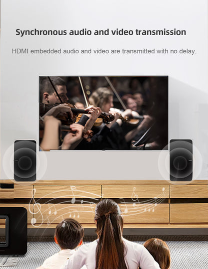 Synchronous audio and video transmission,HDMl embedded audio and video are transmitted with no delay