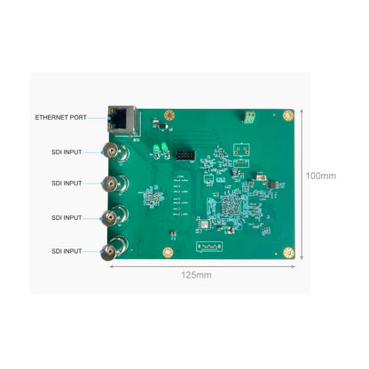 4-Channel SDI to IP Video Encoder Board | 3G/HD-SDI PCBA Module for Embedded Integration (SRT, WebRTC, Gigabit Ethernet)