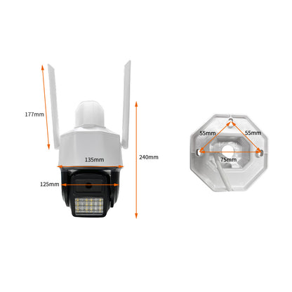 4MP PTZ IP Camera - RTMP Live Streaming Supported, ONVIF & RTSP, DC12V Power, Weatherproof for Outdoor Security