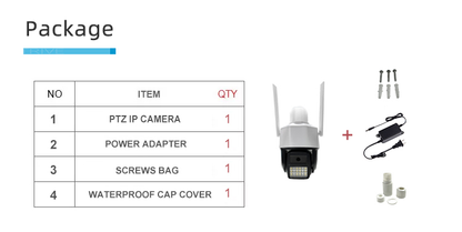4MP PTZ IP Camera - RTMP Live Streaming Supported, ONVIF & RTSP, DC12V Power, Weatherproof for Outdoor Security