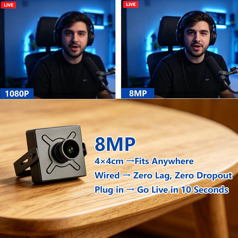 8MP Streaming Camera — Go Live on TikTok, YouTube & Facebook in Stunning Clarity