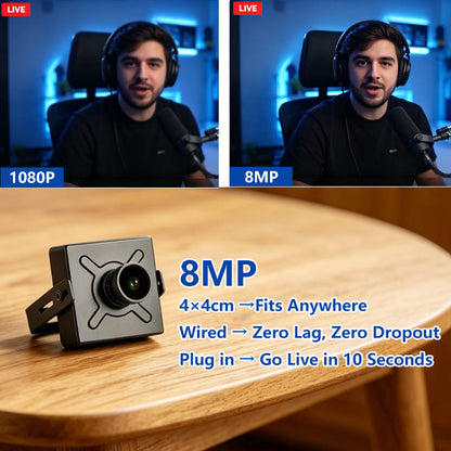 8MP Streaming Camera — Go Live on TikTok, YouTube & Facebook in Stunning Clarity