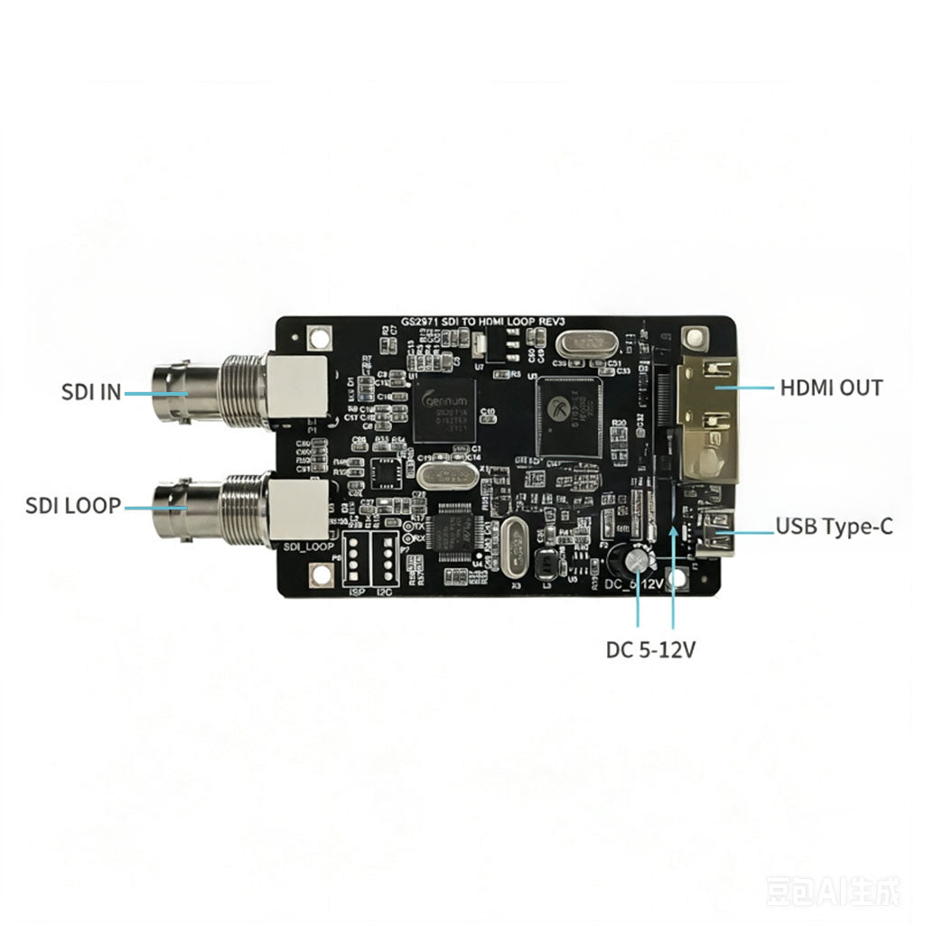 Broadcast SDI to HDMI Converter Board with SDI Loopout