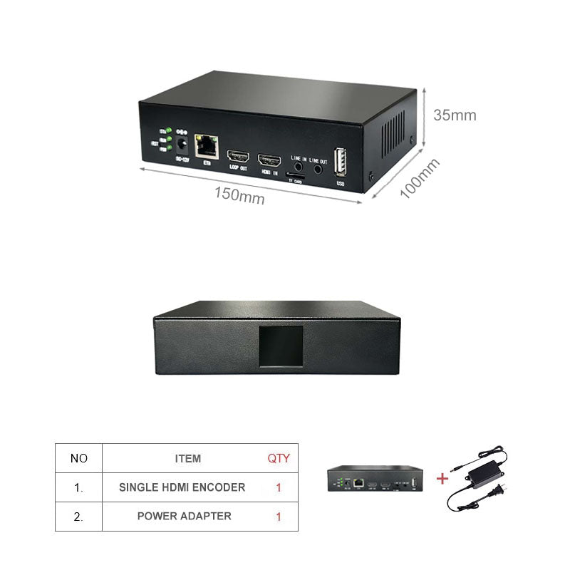 4K60 Input HDMI Video Encoder & Recorder with Loop-out (TF/USB Local Storage)