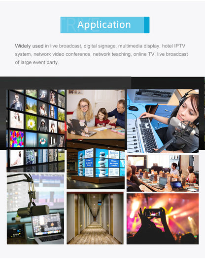 Widely used in live broadcast, digital signage, multimedia display, hotel IPTVsystem