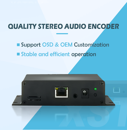 Stereo Audio Encoder - XLR & 3.5mm Input, RTMP/RTSP/HLS Audio Streamer for Live Broadcast