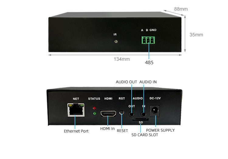 HD Video Streaming Encoder H265 Webrtc/RTMP/SRT/Onvif Network Streaming Facebook Youtube
