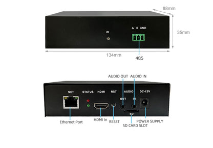 HD Video Streaming Encoder H265 Webrtc/RTMP/SRT/Onvif Network Streaming Facebook Youtube