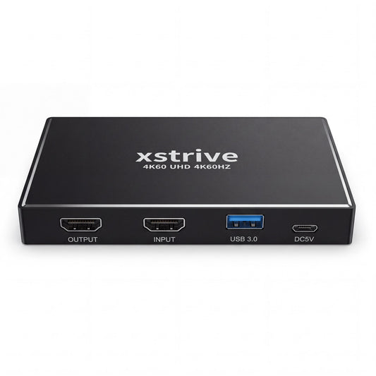 1080P@60fps USB 3.0 HDMI Video Capture Card with 4K Loop-Out & 3.5mm Mic Input for Game Live Streaming, DSLR Camera & OBS
