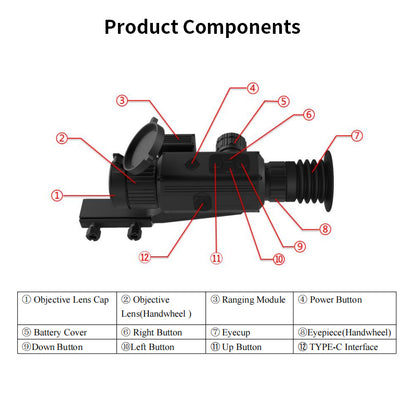 Thermal Imaging Scope 640x512 35mm For Outdoor Tracking Up to 8H Battery Life IP66