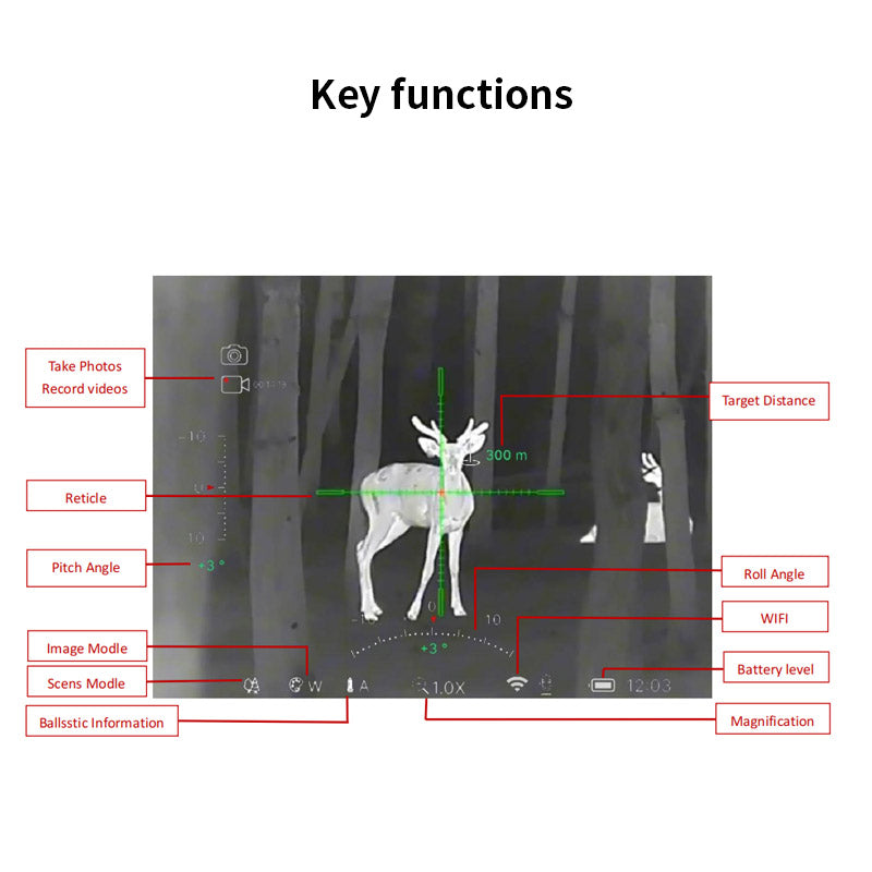 Thermal Imaging Scope 640x512 35mm For Outdoor Tracking Up to 8H Battery Life IP66