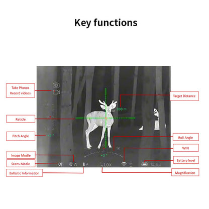 Thermal Imaging Scope 640x512 35mm For Outdoor Tracking Up to 8H Battery Life IP66