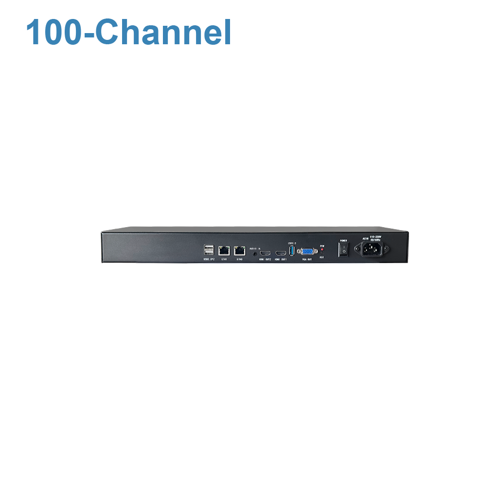 1000Mbps Multi-Protocol Video Distributor - 100-CH ONVIF/RTSP to RTMP/WebRTC Gateway, 1U Professional Server