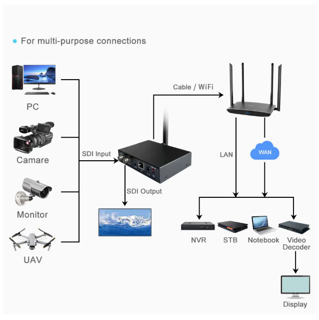 SDI Loop-Out Video Encoder Sensor, 60 FPS, Gigabit Ethernet Port