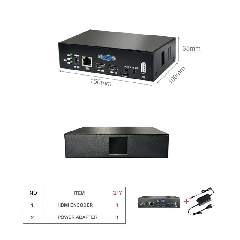 HDMI & VGA 2-in-1 Video Encoder | 2K60 Output Industrial Streamer (SRT, WebRTC, RTMP)