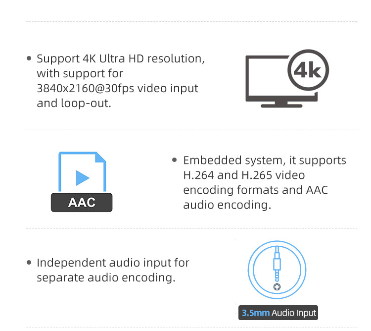 4K HDMI Video Encoder H.265 H.264 SRT RTMP RTSP WEBRTC IP Streaming Encoder 3840x2160@30fps with HDMI Loop-out WiFi